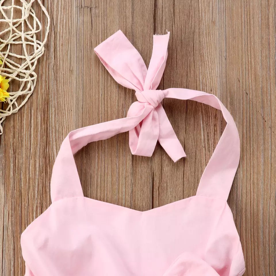Baby Girls Halter Top & Floral Shorts Set (Age 3M - 18M) Pink