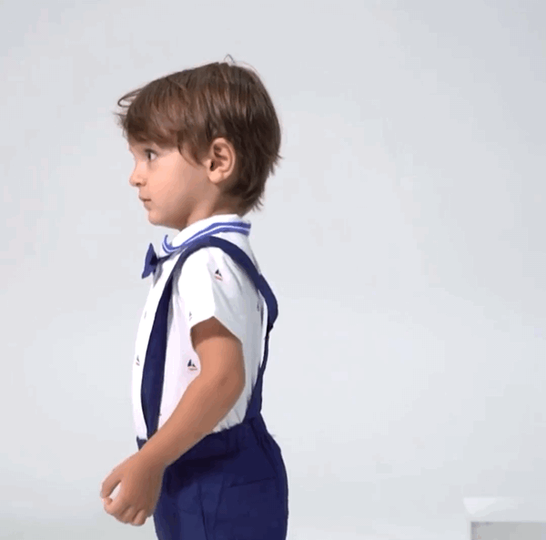 Baby Boy Dickie Bow Bodysuit & Shorts Set (Age Newborn - 18M) Navy