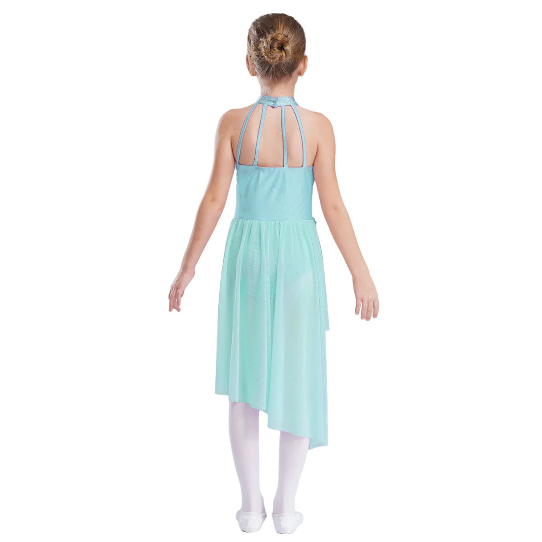 Girls Dance Sleeveless Rhinestones Applique Dress (Age 6-14 YRS)
