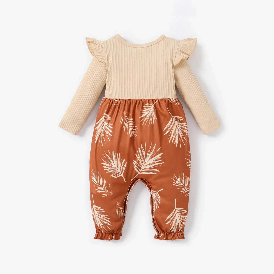 Baby Girls Plant Print Rib-knit Panel 2 In 1 Jumpsuit (Age Newborn-18M)