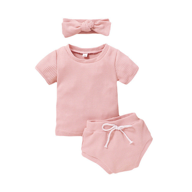 Baby Girls Ribbed Top & Shorts Set (Age 6M-24M)